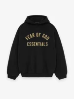 Essentials Fear of God Fleece Black Hoodie