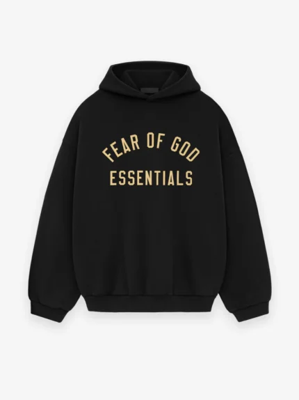 Essentials Fear of God Fleece Black Hoodie