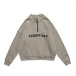 Half Zip High Collar Loose Essentials Hoodie Classic