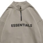 Half Zip High Collar Loose Essentials Hoodie Classic