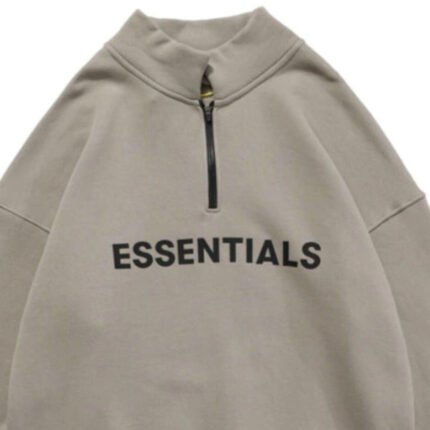 Half Zip High Collar Loose Essentials Hoodie Classic