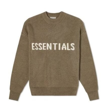 Fear of God Essentials Knitted Sweater Harvest Brown Sweatshirt